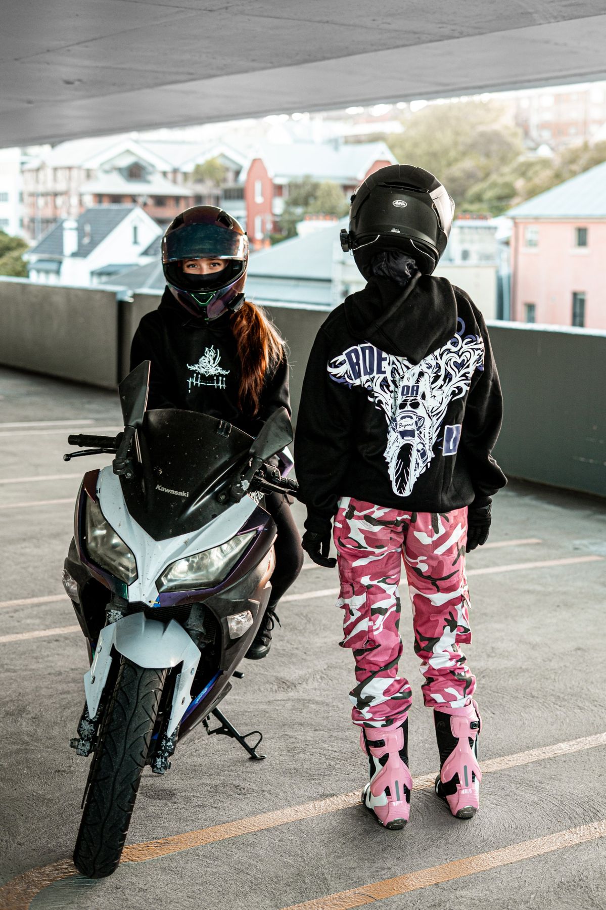 Beyond rider wearing a BalaBiker hoodie