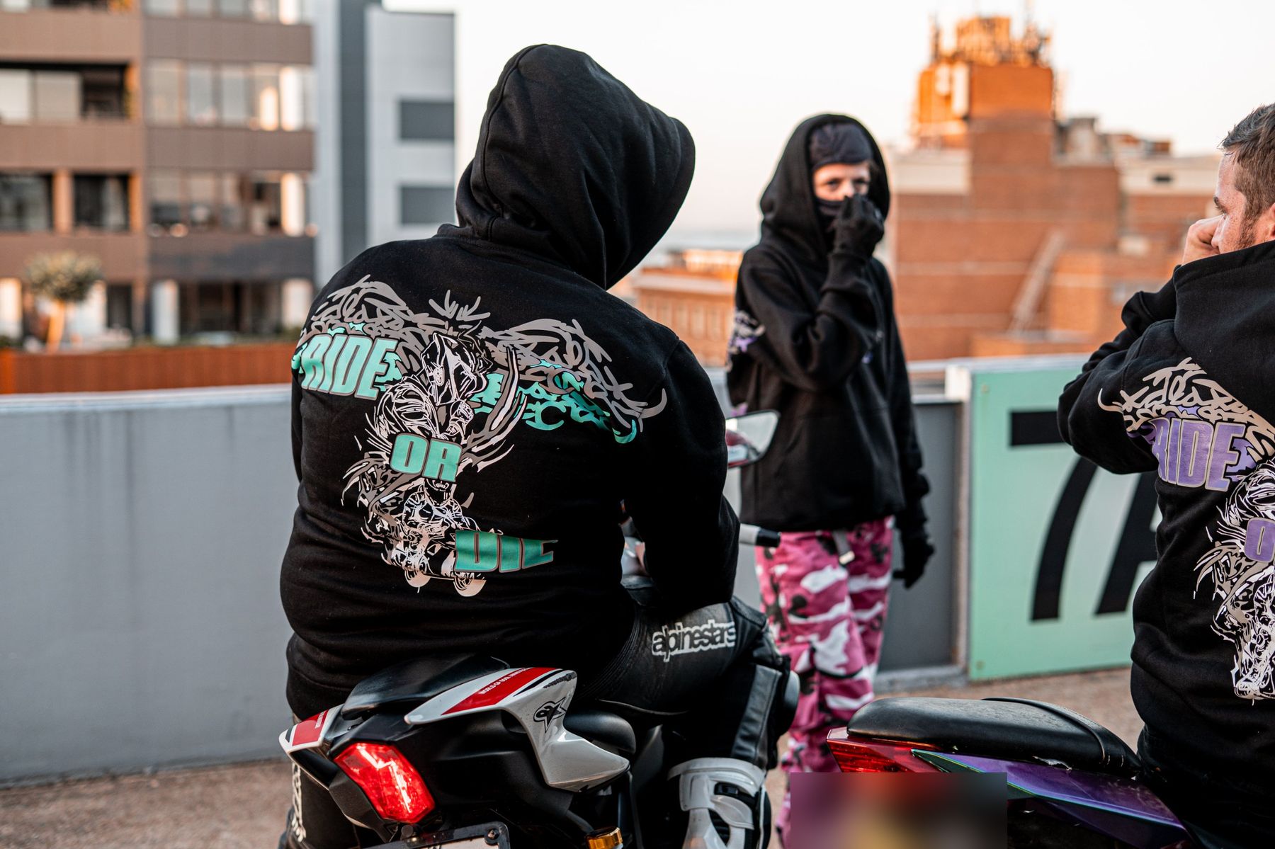 Beyond rider wearing a BalaBiker hoodie