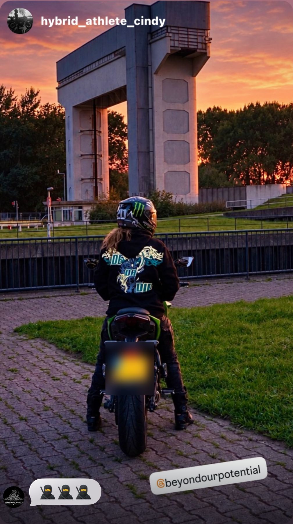 Beyond rider wearing a BalaBiker hoodie