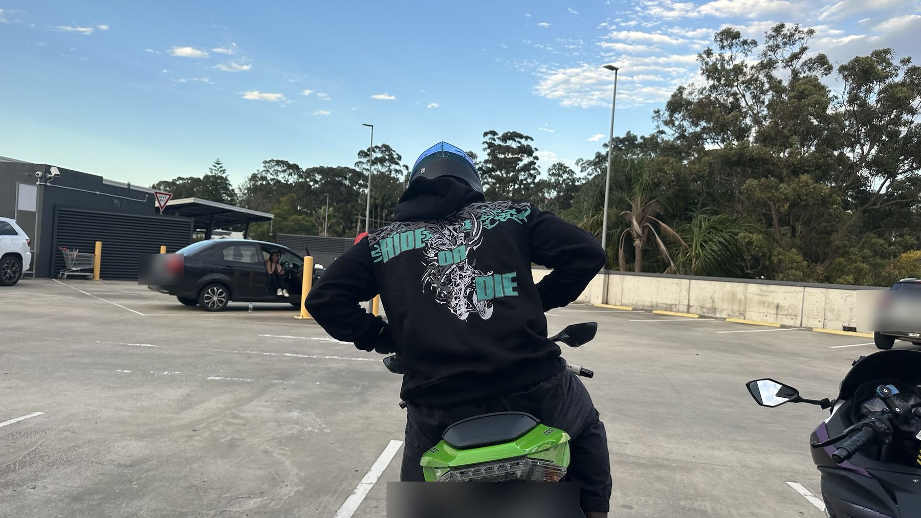 Beyond rider wearing a BalaBiker hoodie
